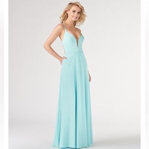 COLETTE MON CHERI AQUA CL19806‎ Prom Gown Dress Size 12 NWT